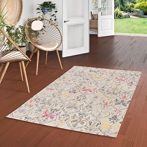 Pergamon Kurzflor Designer Teppich Modern Vintage Orient Muster | Wohnzimmer, Esszimmer, Flur und Diele | Pflegeleicht von Pergamon