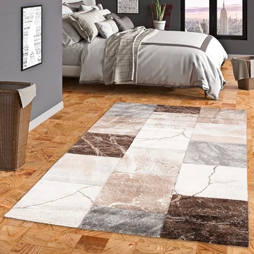 Pergamon Kurzflor Wohnzimmer Designer Teppich Maui Marmor Optik Grau Braun in 5 Größen von Pergamon