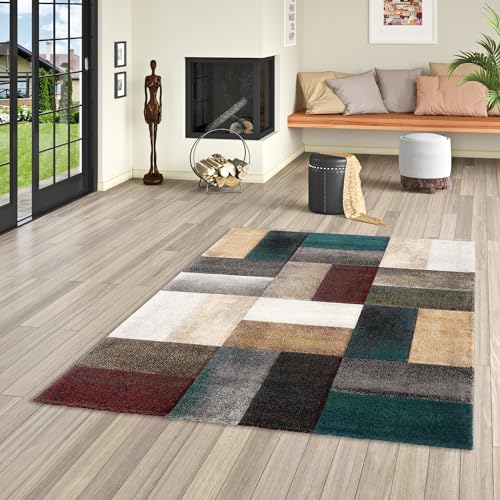 Pergamon Kurzflor Wohnzimmer Designer Teppich Maui Modern Grün Bunt Trend in 5 Größen von Pergamon