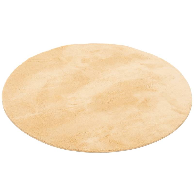 Pergamon Luxus Super Soft Fellteppich Pearl Rund Gelb 200x200cm von Pergamon