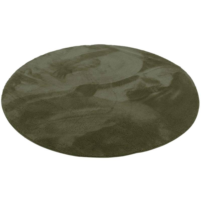 Pergamon Luxus Super Soft Fellteppich Pearl Tannengrün 120cm Rund von Pergamon