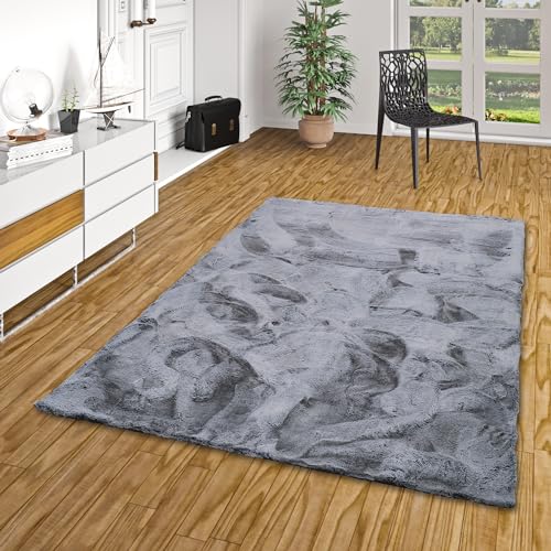 Pergamon Luxus Super Soft Fellteppich Plush Grau Meliert in 7 Größen von Pergamon
