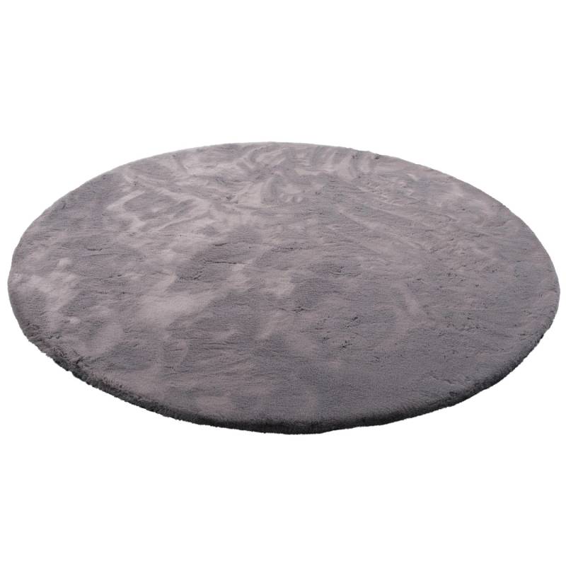 Pergamon Luxus Super Soft Fellteppich Plush Rund Grau 80x80cm von Pergamon