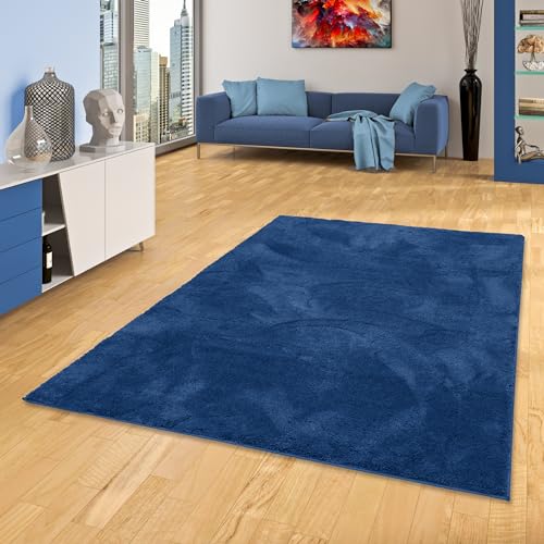 Pergamon Luxus Super Soft Hochflor Langflor Teppich Flauschig Weich Wohnzimmer Schlafzimmer Silky Dunkelblau Pergamon Luxus Super Soft Hochflor Langflor Teppich Flauschig Weich Wohnzimmer Schlafzimmer Silky Dunkelblau von Pergamon