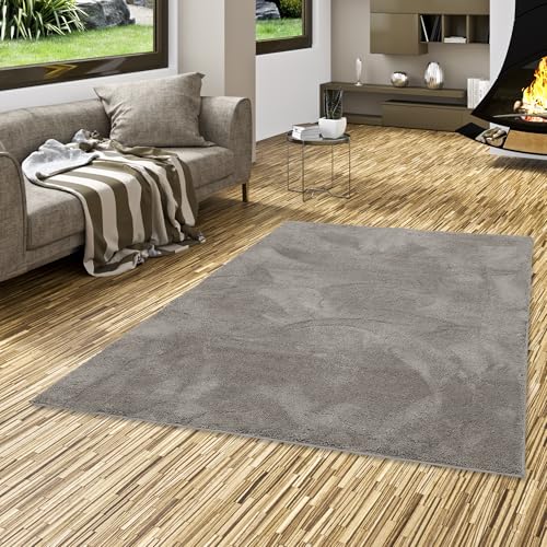 Pergamon Luxus Super Soft Hochflor Langflor Teppich Flauschig Weich Wohnzimmer Schlafzimmer Silky Grau von Pergamon