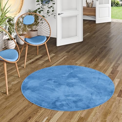 Pergamon Luxus Super Soft Hochflor Langflor Teppich Rund Flauschig Weich Wohnzimmer Schlafzimmer Melia Blau Pergamon Luxus Super Soft Hochflor Langflor Teppich Rund Flauschig Weich Wohnzimmer Schlafzimmer Melia Blau von Pergamon