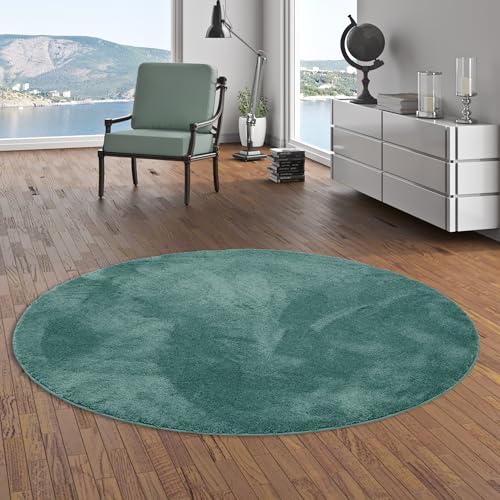 Pergamon Luxus Super Soft Hochflor Langflor Teppich Rund Flauschig Weich Wohnzimmer Schlafzimmer Silky Mintgrün von Pergamon