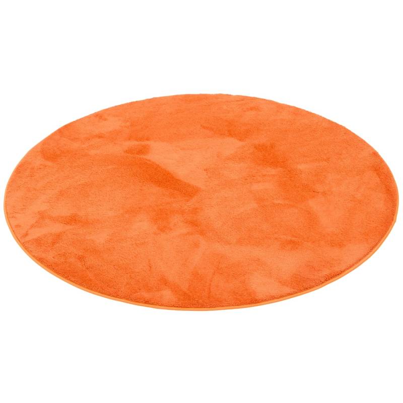 Pergamon Luxus Super Soft Hochflor Teppich Melia Rund Orange 200x200cm von Pergamon