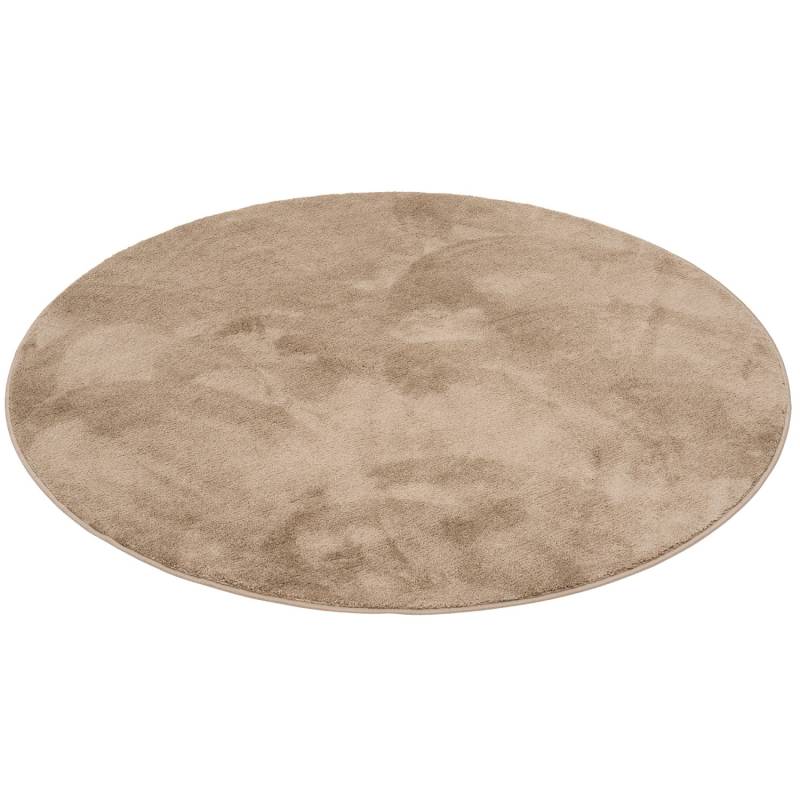 Pergamon Luxus Super Soft Hochflor Teppich Melia Rund Taupe 200x200cm von Pergamon