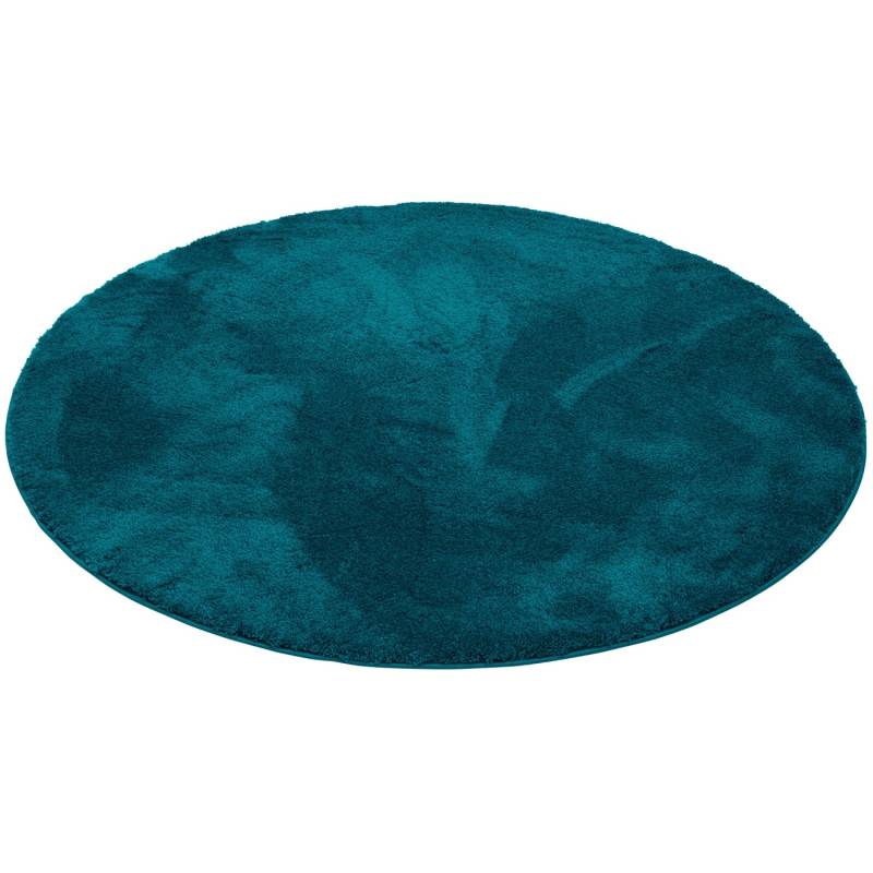 Pergamon Luxus Super Soft Hochflor Teppich Silky Rund Petrol 160x160cm von Pergamon