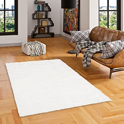 Pergamon Luxus Super Soft Lammfell Kunstfell Teppich Aspen Weiss in 7 Größen von Pergamon