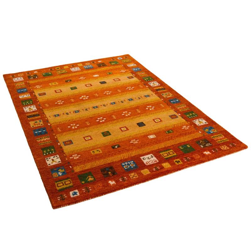 Pergamon Natur Teppich Indo Gabbeh Esta Bordüre Orange 140x200cm von Pergamon