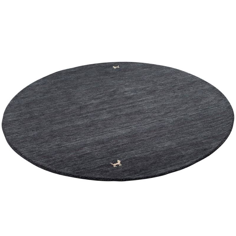 Pergamon Natur Teppich Indo Nepal Gabbeh Shiva Anthrazit 150cm Rund von Pergamon