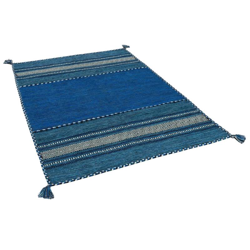 Pergamon Natur Teppich Kelim Navarro Blau 90x160cm von Pergamon
