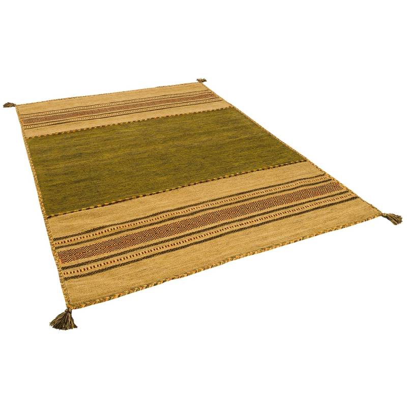 Pergamon Natur Teppich Kelim Navarro Grün 140x200cm von Pergamon