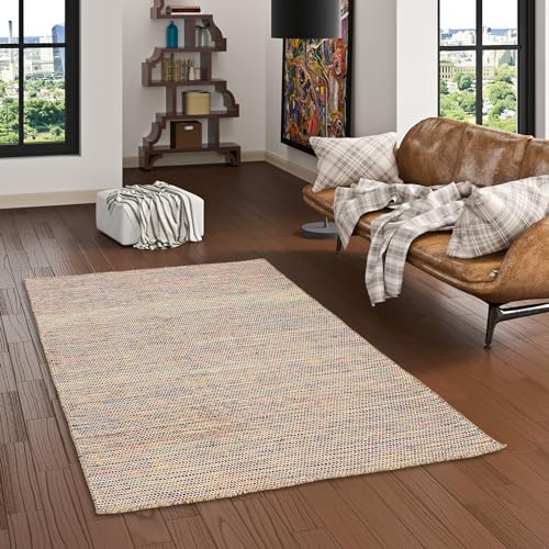 Pergamon Natur Teppich Wolle Handgewebt Rana Bunt Meliert in 7 Größen von Pergamon