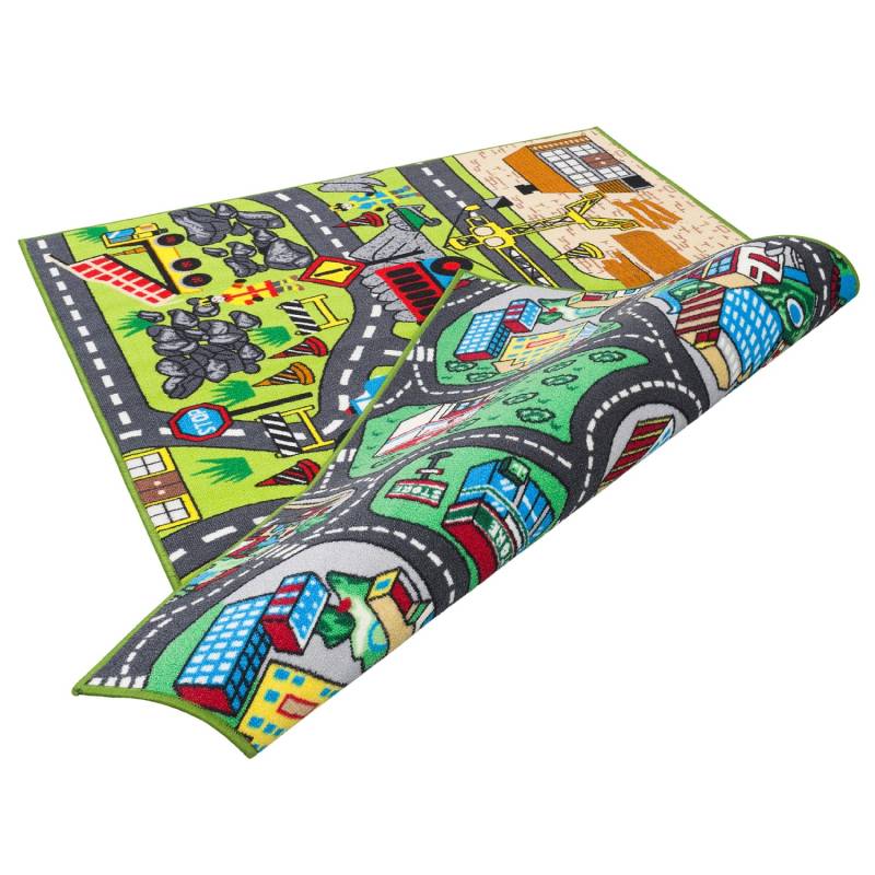 Pergamon Straßenteppich Beidseitig Baustelle Play City Bunt 100x165cm von Pergamon