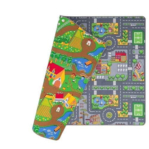 Pergamon Straßenteppich Beidseitig Kinder Spielteppiche für Kinderzimmer und Spielzimmer von Pergamon