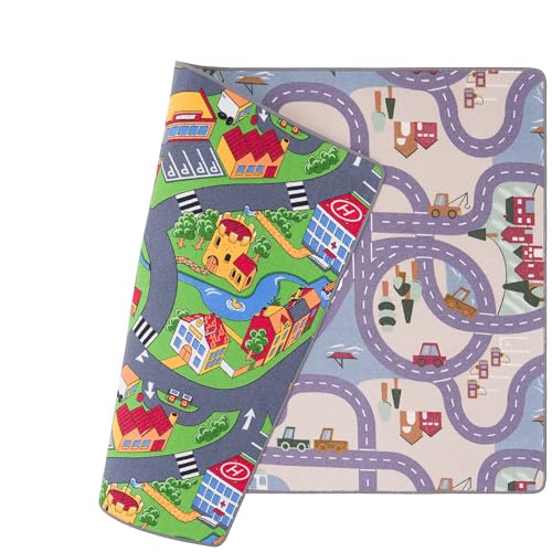 Pergamon Straßenteppich Beidseitig Kinder Spielteppiche für Kinderzimmer und Spielzimmer von Pergamon