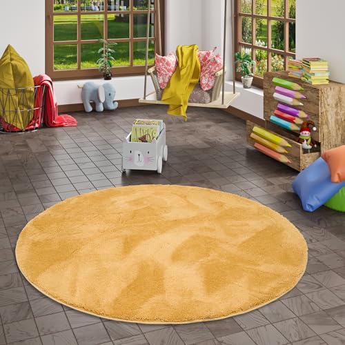 Pergamon Super Soft Kinder Hochflor Teppich Silky Kids Rund Curry - für Kinderzimmer und Jugendzimmer Pergamon Super Soft Kinder Hochflor Teppich Silky Kids Rund Curry - für Kinderzimmer und Jugendzimmer von Pergamon