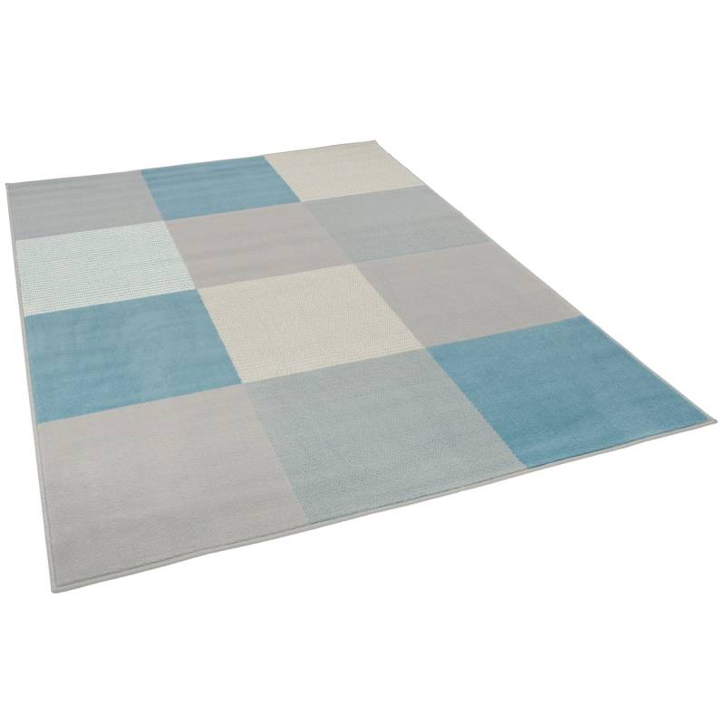 Pergamon Teppich Modern Trendline Karo Blau 140x200cm von Pergamon