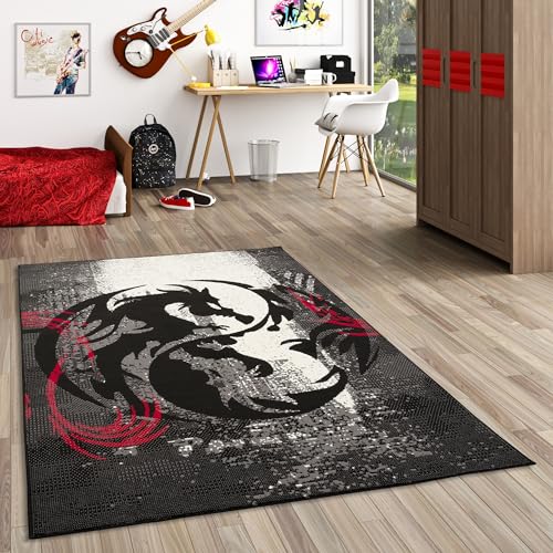 Pergamon Teppich Trendline Drachen Schwarz Rot Grau in 4 Größen Pergamon Teppich Trendline Drachen Schwarz Rot Grau in 4 Größen von Pergamon