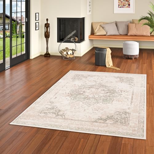 Pergamon Wohnzimmer Designer Teppich Pop-Vintage Orient Mintgrün in 4 Größen von Pergamon