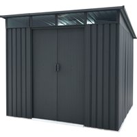 Pergart Gerätehaus "Lübeck 89", Metall, mit Pultdach und Lichtband, anthrazit matt von Pergart