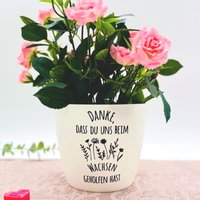 Blumentopf "Danke, Dass Du Mir/Uns Beim Wachsen Geholfen Hast" Mit Blumen - Abschiedsgeschenk Lehrer/In Geschenk Erzieher/In Danke Sagen von Pergifto