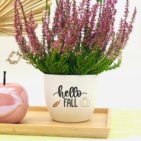Blumentopf Weiß O. Schwarz - Herbstdeko Hallo Herbst Mit Spruch Geschenk Geburtstag Für Frauen Liebhaber Blumentopf Weiß O. Schwarz - Herbstdeko Hallo Herbst Mit Spruch Geschenk Geburtstag Für Frauen Liebhaber von Pergifto