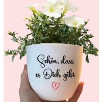 Blumentopf Weiß Oder Schwarz "Schön, Dass Es Dich Gibt" - Mit Spruch Geschenk Geburtstag Muttertag Für Frauen von Pergifto