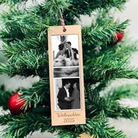 Geschenk Weihnachten Für Paare - Fotoanhänger Familie Nachhaltige Christbaumkugel Aus Holz Weihnachtsschmuck von Pergifto