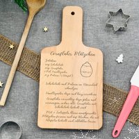 Schneidebrett Handgeschriebenes Rezept - Frühstücksbrett Familienrezept Holzbrett Weihnachtsgeschenk Personalisiertes von Pergifto