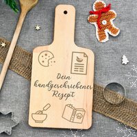 Schneidebrett Handgeschriebenes Rezept - Frühstücksbrett Familienrezept Holzbrett Weihnachtsgeschenk Personalisiertes von Pergifto