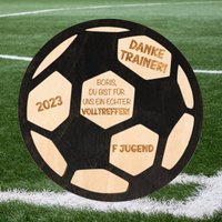 Trainer Geschenk Danke Sagen - Fussball Verein Coach Fußball Abschied Aufstieg Personalisiert Holzschild von Pergifto