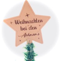 Weihnachtsbaumspitze Familienstern - Weihnachtsdekoration Stern Aus Holz Tannenbaumspitze Weihnachtsbaumschmuck Familie Personalisiert von Pergifto