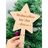 Weihnachtsdekoration Stern Aus Holz - Weihnachtsbaumspitze Familienstern Tannenbaumspitze Weihnachtsbaumschmuck Familie Personalisiert Weihnachtsdekoration Stern Aus Holz - Weihnachtsbaumspitze Familienstern Tannenbaumspitze Weihnachtsbaumschmuck Familie Personalisiert von Pergifto