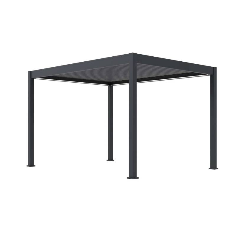 PergoLine E-Superior Elektrische Pergola mit LED Vollaluminium 3x4m Motorisiertes Lamellendach Anthrazit von PergoLine