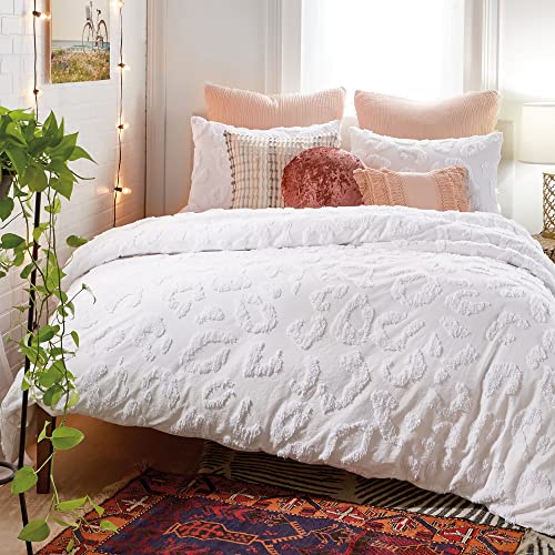 Peri Home 3-teiliges Bettdecken- und Kissenbezug-Set, 100% Baumwolle, Kingsize, weißer Chenille-Leopard, King Peri Home 3-teiliges Bettdecken- und Kissenbezug-Set, 100% Baumwolle, Kingsize, weißer Chenille-Leopard, King von Peri Home