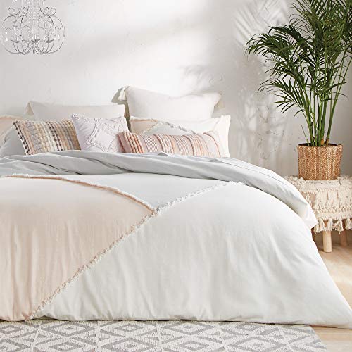 Peri Home 3-teiliges Bettdecken- und Kissenbezug-Set aus 100% Baumwolle (mehrfarbige Fransen, Full/Queen) von Peri Home