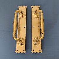 1 Paar Große 30 cm Messing Jugendstil Türgriffe 2 X Möbelgriffe Theater Shop Eingangsbereich Deko 1 Paar Große 30 cm Messing Jugendstil Türgriffe 2 X Möbelgriffe Theater Shop Eingangsbereich Deko von PeriodHomeFittings