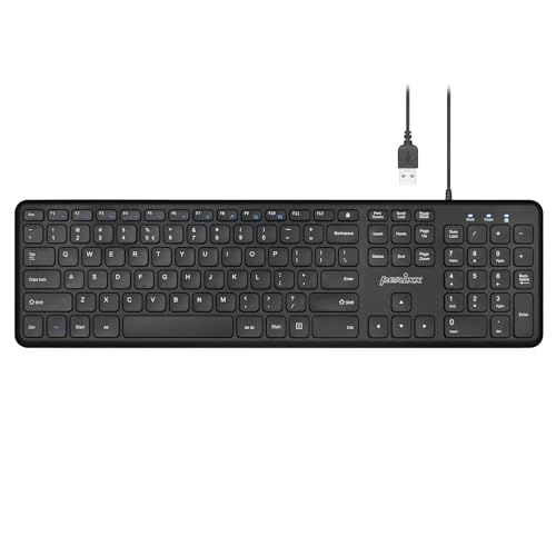 Perixx PERIBOARD-210 US Wired Full-Size USB Keyboard with Quiet Scissor Keys for Desktop, Laptop, and Tablet - Black - US English QWERTY… Perixx PERIBOARD-210 US Wired Full-Size USB Keyboard with Quiet Scissor Keys for Desktop, Laptop, and Tablet - Black - US English QWERTY… von Perixx