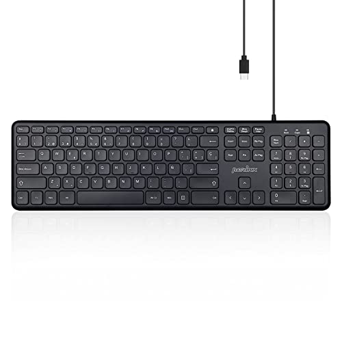 Perixx PERIBOARD-210CB ES Tastatur mit USB-C-Kabel - Tasten mit Scherenmechanismus und niedrigem Profil - Spanisch QWERTY von Perixx