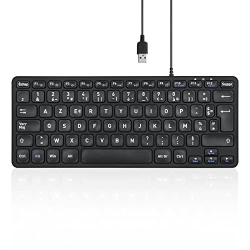Perixx PERIBOARD-432 Clavier USB filaire, Design Mince Avec Touches à gros caractères, Disposition AZERTY français von Perixx
