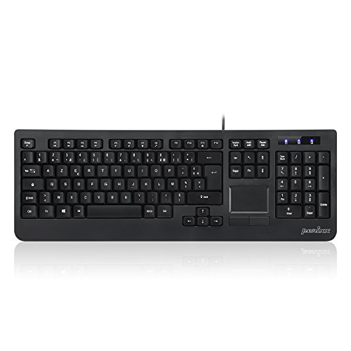 Perixx PERIBOARD-513II Clavier Filaire Avec Touchpad, Clavier Pleine Taille AZERTY, USB, 10 Fonctions Multimédia, Noir von Perixx
