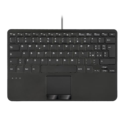 Perixx PERIBOARD-525 IT, Mini-USB-Tastatur mit Touchpad - Scherentasten X Type - 11,18 x 7,17 x 1,1 Zoll - 2 integrierte USB-Hubs - Italienisches IT-Layout von Perixx