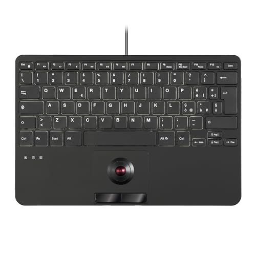 Perixx PERIBOARD-526 IT, Mini-USB-Tastatur mit Trackball - Scherentasten X Type - 11,18 x 7,17 x 1,1 Zoll - 2 integrierte USB-Hubs - Italienisches IT-Layout von Perixx