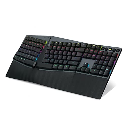 Perixx PERIBOARD-835BR - Kabellose RGB-beleuchtete ergonomische mechanische Tastatur, Flache taktile Brown-Schalter, programmierbare Tasten, Windows/Mac OS X kompatibel, US QWERTY Perixx PERIBOARD-835BR - Kabellose RGB-beleuchtete ergonomische mechanische Tastatur, Flache taktile Brown-Schalter, programmierbare Tasten, Windows/Mac OS X kompatibel, US QWERTY von Perixx