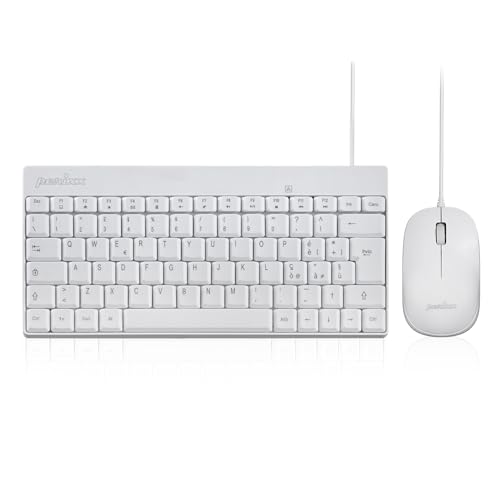 Perixx PERIDUO-212 Set Mouse e Mini Tastiera USB Cablata ‎per Windows, Tasti Scelta Rapida e Multimediali, Layout Italiano QWERY, Bianco von Perixx