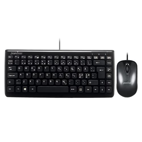 Perixx PERIDUO-307B Wired Mini Keyboard and Mouse Set, Membrane Chiclet Keys, Piano Black, Pan-Scandinavian Nordic QWERTY Layout Perixx PERIDUO-307B Wired Mini Keyboard and Mouse Set, Membrane Chiclet Keys, Piano Black, Pan-Scandinavian Nordic QWERTY Layout von Perixx